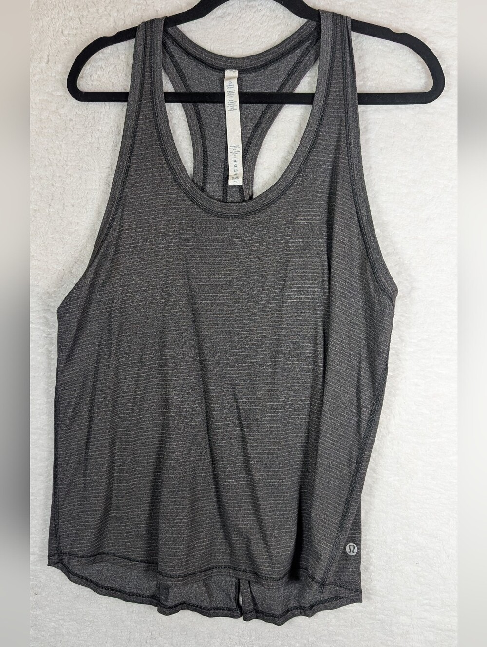 264-lululemon‎ athletica Dark Gray Striped Racerback Tank